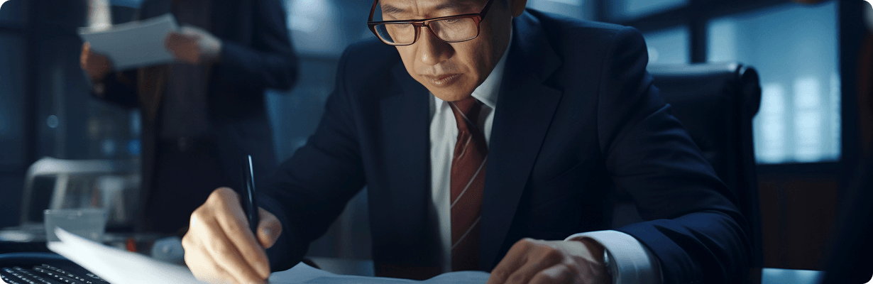 Man using futuristic dashboard
